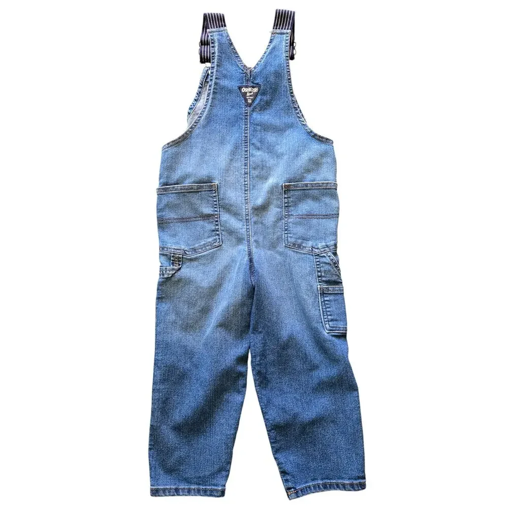 OshKosh Kids Denim Carpenter Overalls in Size 5 Toddler Durable All Season